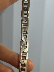 28. Vintage Sterling 925 Mariner Link Chain Bracelet 8 3/4″. 29.1g. Italy Unx