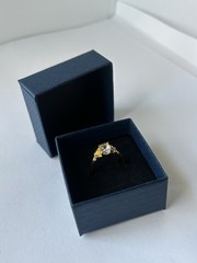 Vintage Clear Cubic Zirconia Ring Gold Plated Womens Size 7