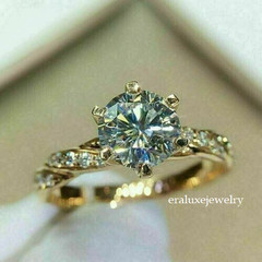 2.5Ct Round Cut Lab Created Diamond Women’s Wedding 14K Yellow Gold Finish Ring