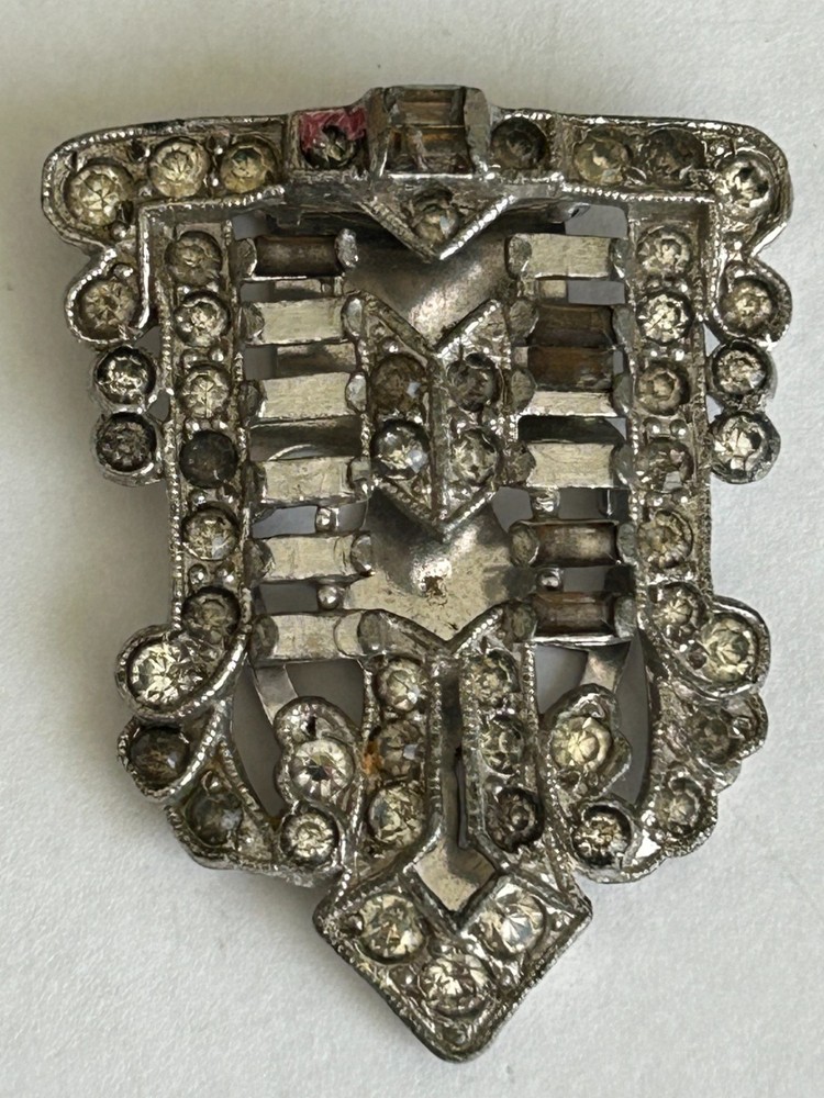 Antique Art Deco Vintage Dress Clip 1920s–1940s Silver Tone