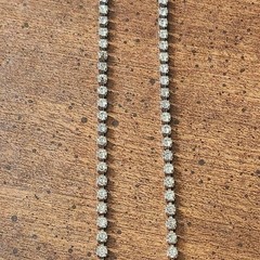 Vintage Clear Glass Rhinestone Bib Necklace Silver Tone Teardrop Collar 15.5in