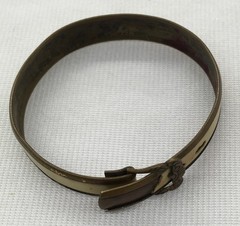 Vintage Solid Copper/Brass & Inlaid Mother of Pearl Shell Bangle Bracelet