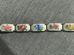 1970’s OPRO Norway 925 Sterling Guilloche Vermeil Panel Bracelet 7.5 long