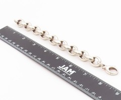 925 Sterling Silver Vintage Bracelet Chunky Interlocking Circles Link BT12203