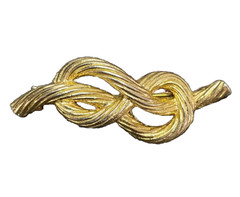 Vintage Brooch GoldTone Rope Twisted Knot Knotted 2.25″ Long