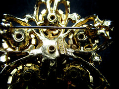 EDLEE Champagne & Ice Rhinestone Vintage Pin Brooch