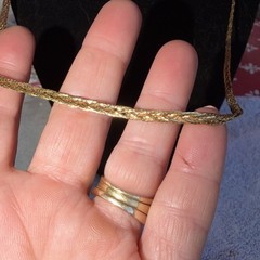 MONET Vintage Gold Tone Twist Braided Necklace 16 Inches Signed