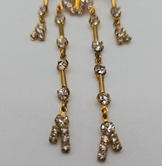 Gold Tone & Crystal Rhinestone Articulated Skeleton Brooch Pin – 3.5 Inches Long