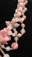 VTG W GERMANY Miriam Haskell Style Pink GLASS Petal ART GLASS Choker NECKLACE
