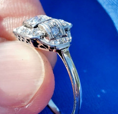 NATURAL EARTH MINED DIAMOND Original Antique Engagement Ring Deco Solitaire 14K
