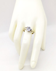 Vintage Elegant RING Silver 925 with Chic Bright Stone -size: 9.25US (19mm)| #25
