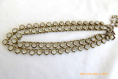 VINTAGE CLEAR OPEN-BACKED AB CRYSTAL DOUBLE ROW NECKLACE