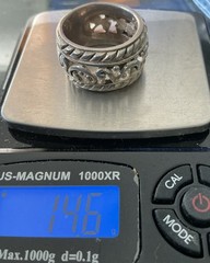 Vintage Sterling Silver Scrollwork Cigar Band – Size 8 Wide Band 1/2 Inch