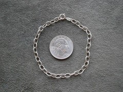 Dainty Open Oval Link Vintage 835 Silver Bracelet 7.25″ ~ 3.1g