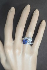 Vintage Platinum Toi Et Moi Ring 5.77CT.Natural Blue Sapphire Diamond GIA Cert