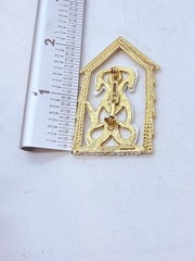 Vintage JJ Dalmatian Dog In House Brooch Pin Spotted Black White Puppy Gold Tone