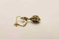 Art Deco Style Round Lab Created Diamond Wedding 14K Yellow Gold Finish Earrings