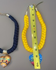 Hand Painted Boho Heart Necklace Lot RARE One of a Kind Frida Free Shipping!