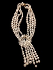 Frank Hess Inspired Matte-Shine Wired Tiered Glass Pearl Cascade Necklace Japan