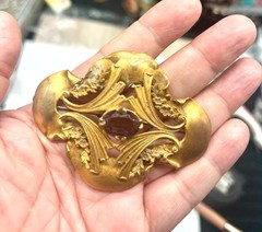 Antique Art Nouveau Art Deco 1895-1935 Amethyst Pin Brooch