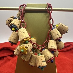 Exclusive Depression Era Cork and Multicolored Bakelite Bracelet. See pics.