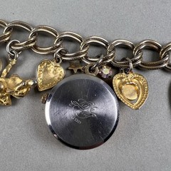 Vintage Kirks Folly Charm Bracelet Watch Angels Hearts Works! AS IS q3z