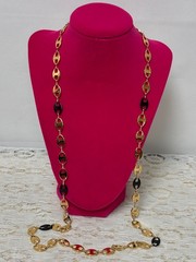 Camrose & Kross Black & Gold Tone Necklace & Bracelet Jackie Kennedy COA