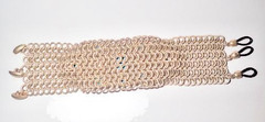 Chunky Wide Brass Metal Meshed Bracelet with Amazonite Stones Signed KC