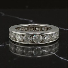 Vintage 14K White Gold Diamond Channel Eternity Band 2.70ctw Size 3.75 5.29g
