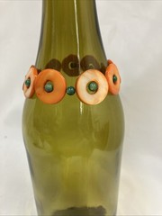 Vtg Orange Button Bracelet Stretchable 8”Unique.repurposed MADE BY TN ARTISAN