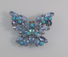 Fab Vintage Rare Juliana DeLizza & Elster Faux Turquoise Blue Butterfly Verified