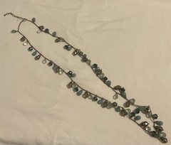 Vintage 36’ in Beaded Necklace With A Coastal Blue And Aqua Color Scheme
