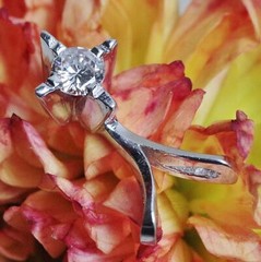 14k white gold pendant 0.20ct FVVS natural diamond solitaire charm handmade 0.7g