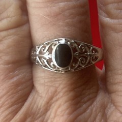 Antique Deco Style Dainty Ring Sterling Silver 925 SU Filagree Size 8.75 2.2g