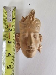 Vintage Wooden Brooch Carved 3.75 Inches