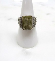 .46ctw Yellow Diamond Pave Set Sterling Silver Ring ~ Size 6.75 ~ 5.3g ~ 10-A521
