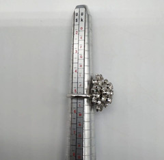 VTG Tammey Jewels Clear Rhinestone Princess Ring Sz 5.25 Adjustable Silver Tone