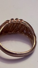 Vintage Gold Tone Statement Ring Size 8 Chunky Swirl Fashion Cocktail Ring