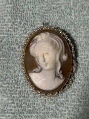14K Gold Cameo Brooch Pendant 10 Grams 14K Gold Cameo Brooch Pendant Vintage