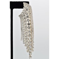 Vintage Crystal Climber Waterfall Earrings Drip Tassel Dangle Chandelier Y2K 9C