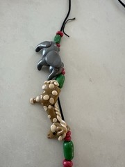 Vintage 1986 Noah’s Ark Polymer Clay Animal Necklace — Signed “Joy 86”
