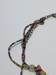 ✨VINTAGE✨ EsMor Bohemian Painted Bead Necklace 3 Strands Hand Strung Fabulous