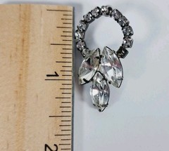 Vintage Style Rhinestone Loop Earrings Marquise Cut Clear Crystals Elegant…