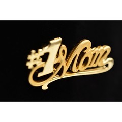 AJC Vintage #1 Mom Pin Brooch Brushed Gold Mother’s Day Signed NOS 1980s Bin4