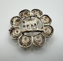 VTG Silver Filigree Llama Alpaca Brooch Peruvian Style Animal Pin