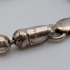 Vintage 925 Sterling Silver Heavy 5mm Military Bead Ball Chain Necklace 20” 27g