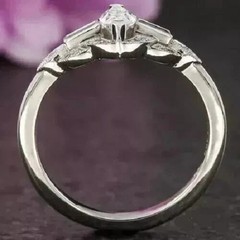 3.25Ct Art Deco Style Lab-Created Diamond Engagement 14K White Gold Finish Ring