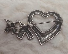 vintage solid large sterling silver XOXO heart pendant. Ideal gift for woman.