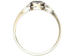 Art Deco 2CT Lab-Created Diamond Halo Sapphire Wedding 14K WhiteGold Finish Ring