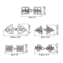 5 x Cloak Clasp Set Alloy Vintage Sweater Clips Retro Cardigan Buckles Sew